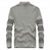 Mens 100  Cotton Casual Solid Color Cardigans High Collar Pullover Sweater