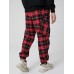 Mens Vintage Plaid Multi Pocket Cotton Jogger Pants