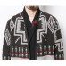 Mens Mid Long Ethnic Printing Pattern Chic Cardigans Coats