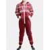 Mens Christmas Printing Fashion Pajama Set Casual Jumpsuit Loungewear