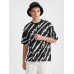 Men Brush Pattern Round Neck Short Sleeve Soft Cool Casual T  Shirts