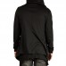 Mens Fashion Mid Long Avant  garde Irregular Hem Solid Color Pockets Hooded Cardigans