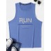 Men Reflective Letters Sleeveless Moisture Wicking Sporty Tank Tops