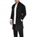 Mens Casual Mid Length Long Sleeve Loose Comfy Solid Color Cardigans