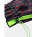 Mens Vintage Plaid Elastic Waist Zipper Fly Jogger Pants With Pocket